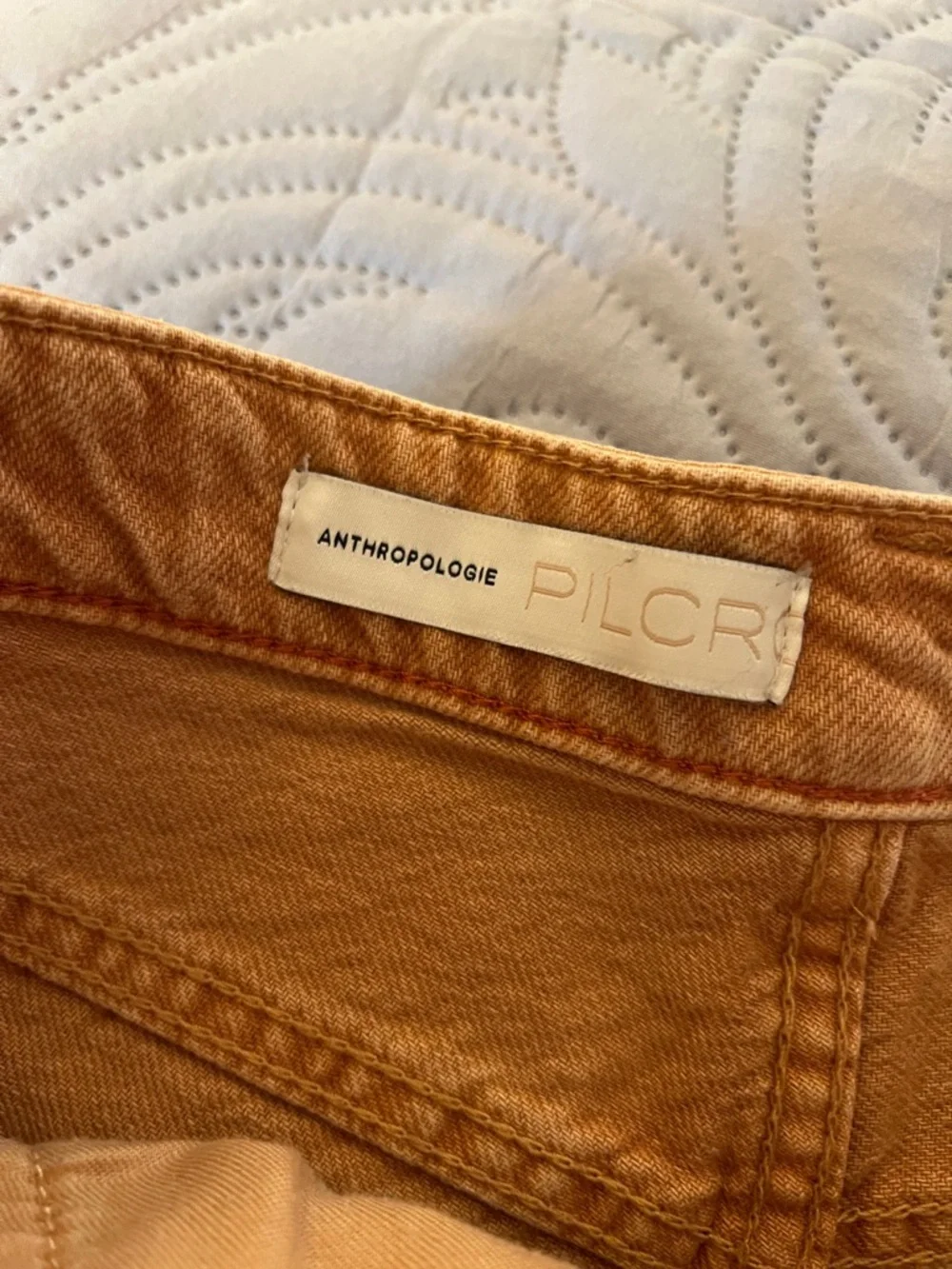 Anthropologie Golden Mustard Frayed-Hem Denim Shorts - Picture 4 of 5